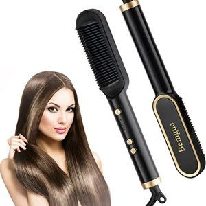 BEMGUE | Hair Straightener Brush | Ceramic Heated